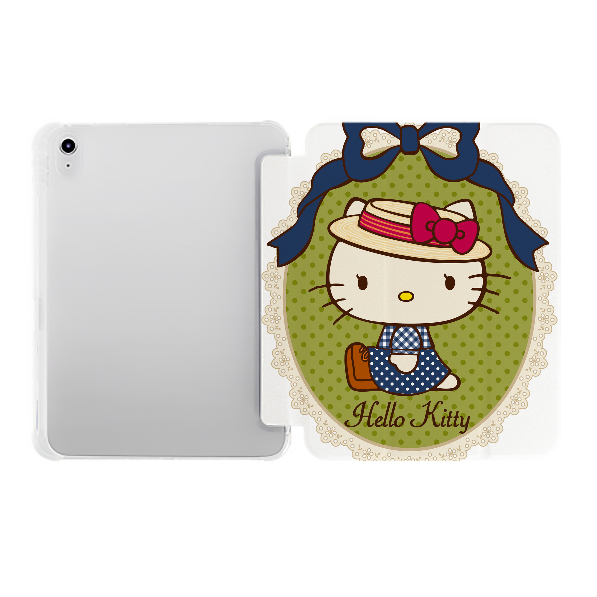 （画像用） Hello Kitty ハローキティ IPad ケース ペン収納付き 三つ折りスタンド PUレザー×シリコン 対応機種9.5/10.5/10.9インチ